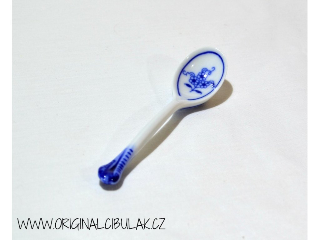 Zwiebelmuster Spoon for Mustard,Original Bohemia Porcelain from Dubi