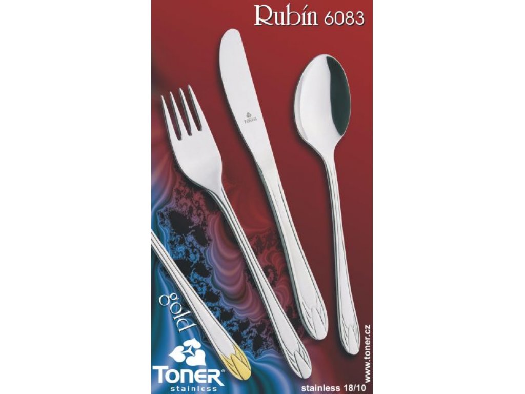 Coffee spoon TONER Ruby 1pc stainless steel 6083