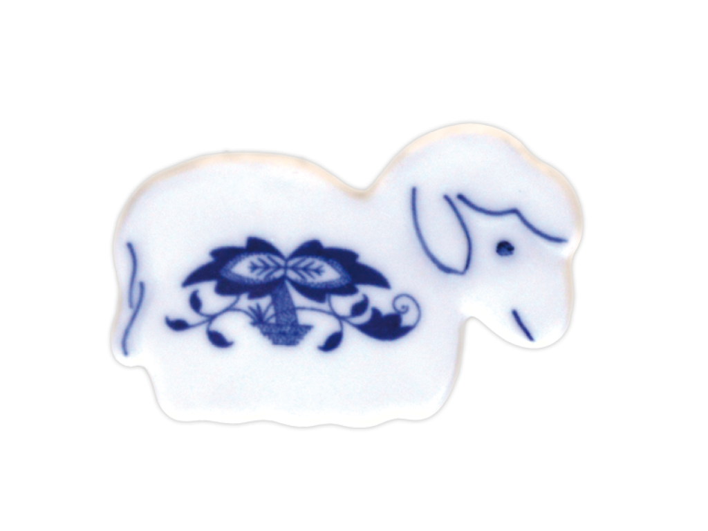 Cibulák Magnetka Ovečka 6x4cm Originálny Český Porcelán Dubí 