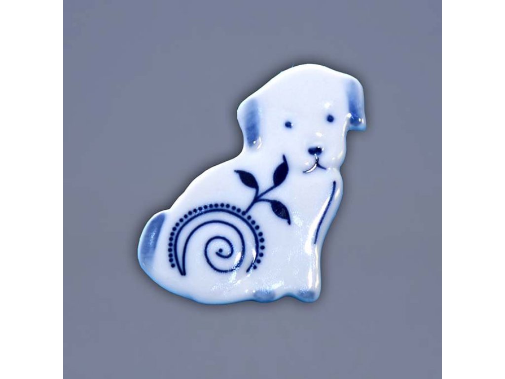 Cibulák Magnetka Pejsek 5,6cm 0,24g Originál Český porcelán Dubí 