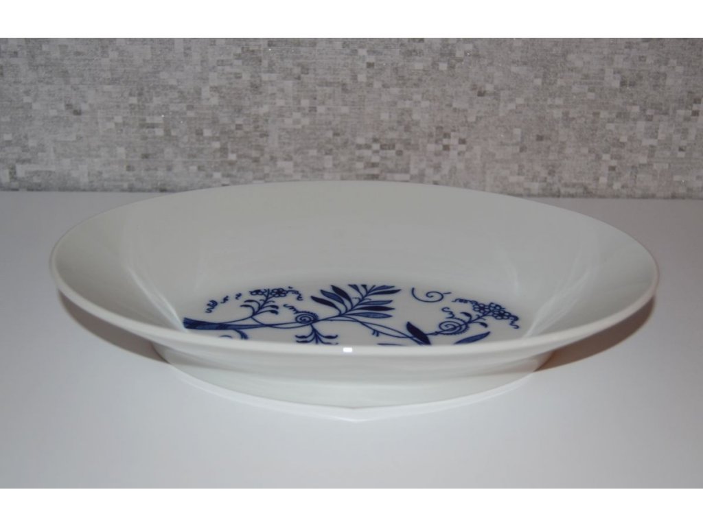Bohemia Cobalt oval spaghetti bowl - design by prof. arch. Jiří Pelcl, onion porcelain Dubí
