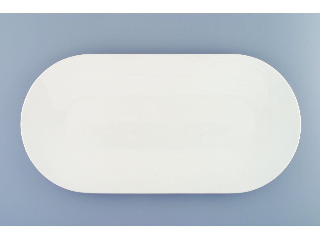 Misa Bohemia oválna, veľká 40,5 x 20 cm 830g  White design prof. arch. Jiří Pelc  Český Porcelán Dubí 
