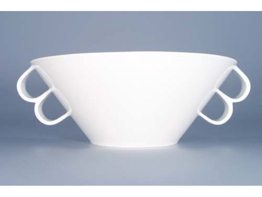 Misa Bohemia šalátová, veľká 1,7 l 800g White design prof. arch. Jiří Pelc  Český Porcelán Dubí 