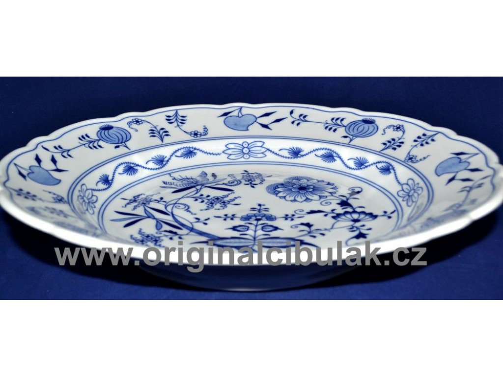 Zwiebelmuster Dish Round Deep 34cm, Original Bohemia Porcelain from  Dubi