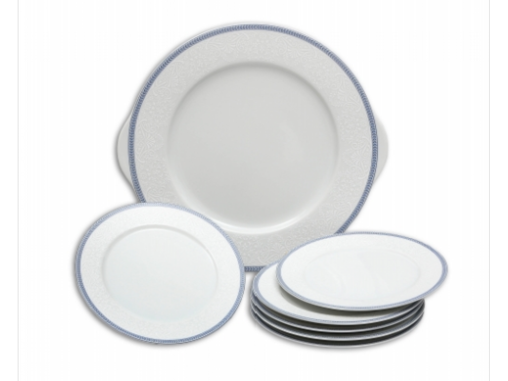mísa kompotová  Opál  16 cm krajka modrá Thun  1 ks český porcelán