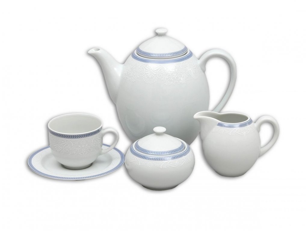 mísa kompotová  Opál  16 cm krajka modrá Thun  1 ks český porcelán