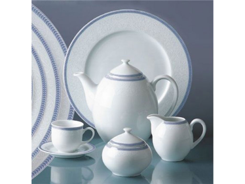 mísa kompotová  Opál  16 cm krajka modrá Thun  1 ks český porcelán
