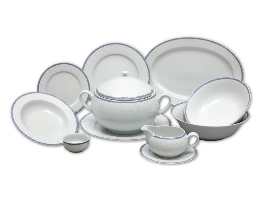 mísa kompotová  Opál  16 cm krajka modrá Thun  1 ks český porcelán