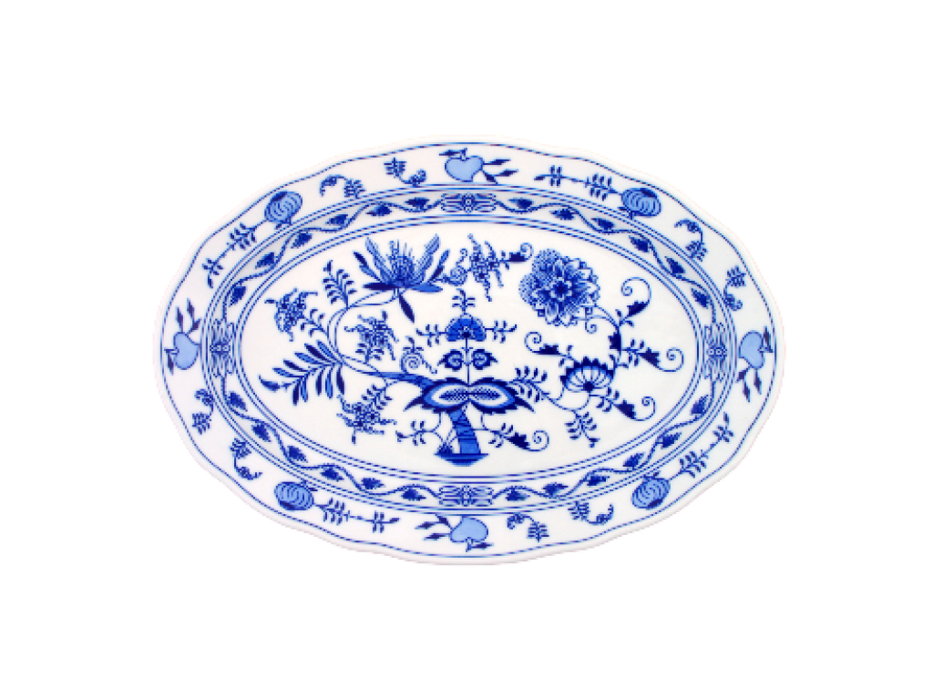 Zwiebelmuster Ovale Schüssel 43cm Original Bohemia Porzellan Dubi Karlsbader 