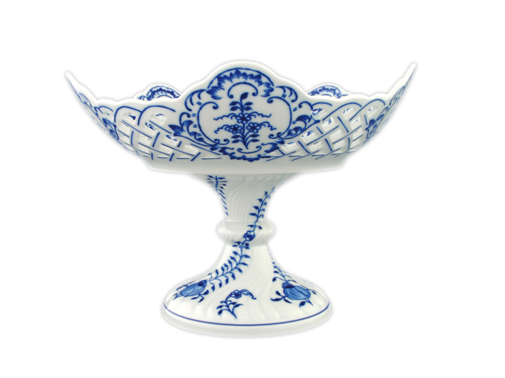 cibulák mísa pětihraná prolamovaná 24cm na  noze český porcelán Dubí