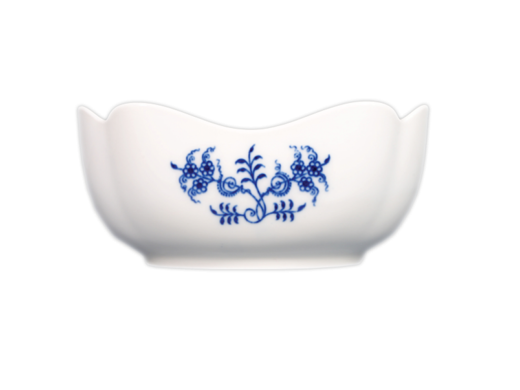 Zwiebelmuster Quadratische Salatschüssel 15cm hoch 340g Original Bohemia Porzellan Dubi Karlsbader 