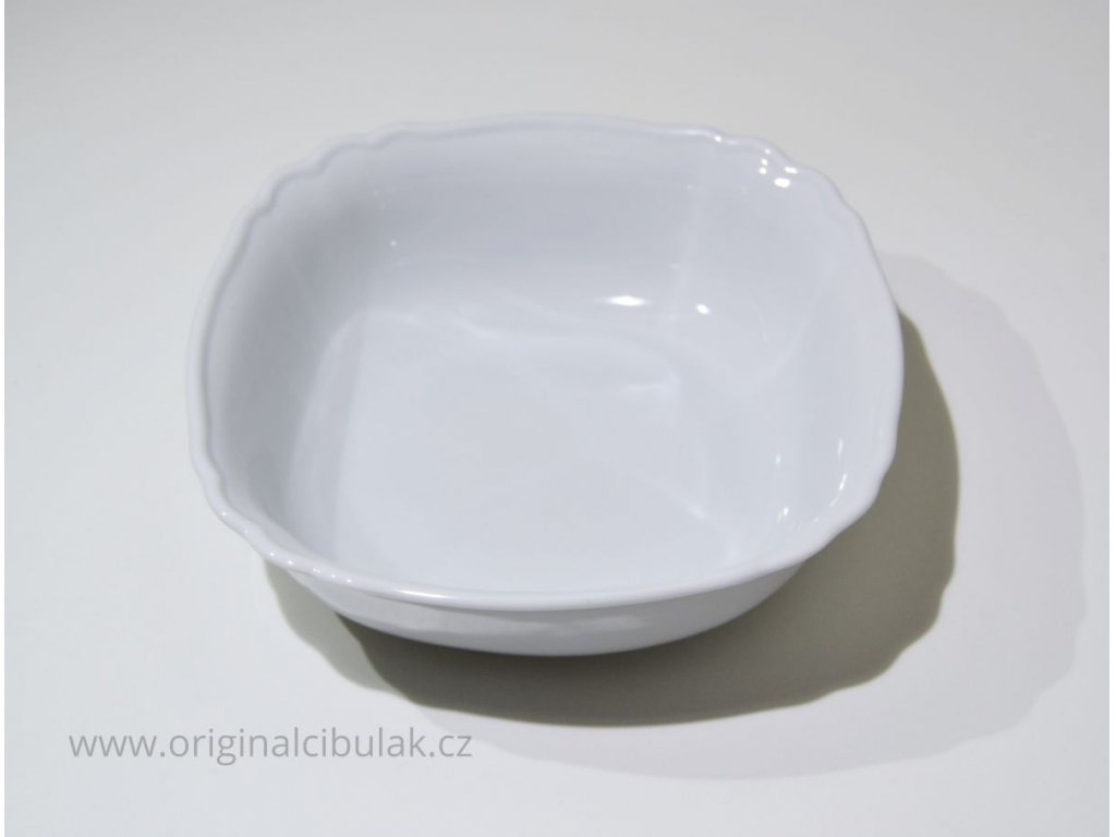 Italian square salad bowl white 21 cm Czech porcelain Dubí,