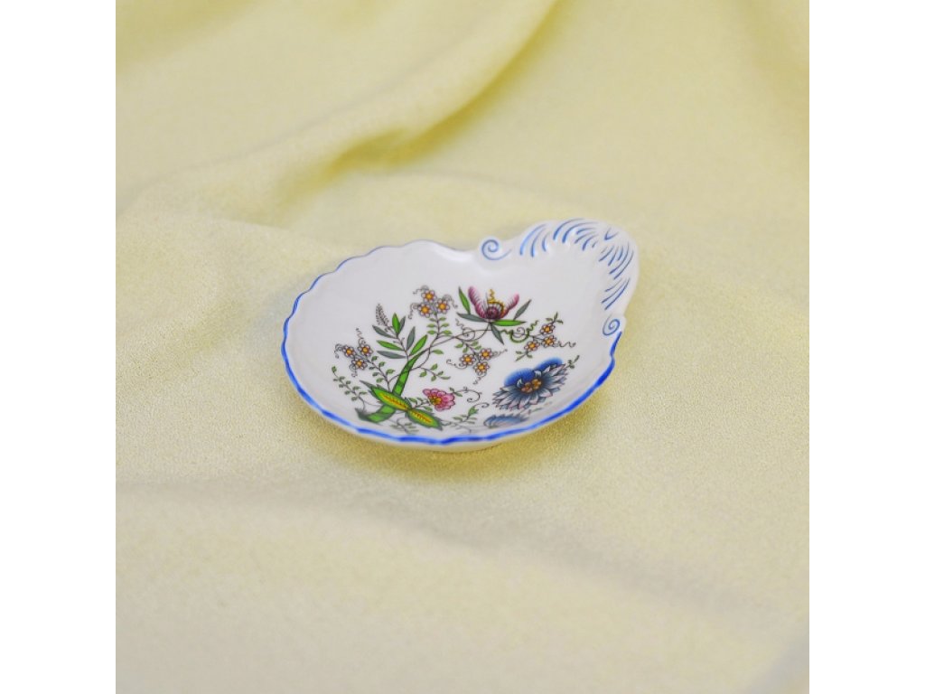 Zwiebelmuster Schüssel für Marmelade 12,5 cm NATURE farbig Original Bohemia Porzellan aus Dubi