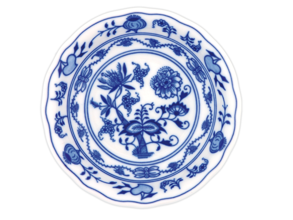 Zwiebelmuster Kompottschale 13cm  Original Bohemia Porzellan Dubi Karlsbader