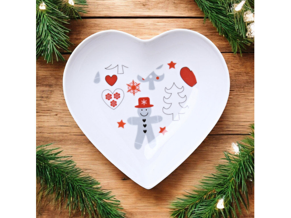 Mísa srdce vánoční motiv SOB 16cm  Český porcelán Dubí