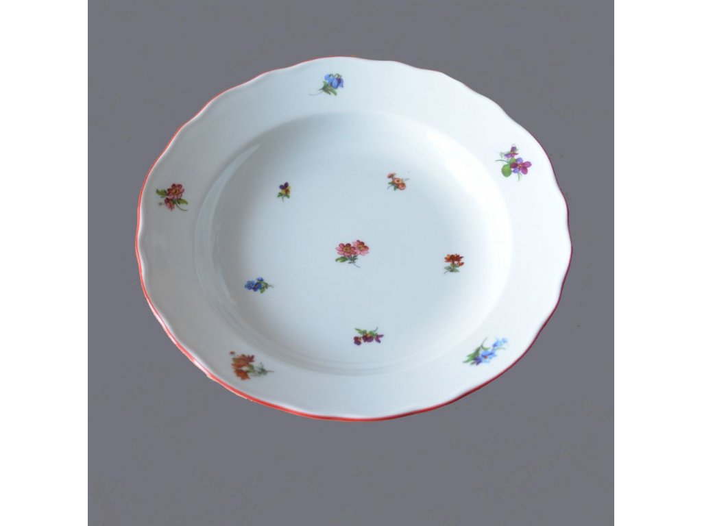 Miska srdce házenka Rakouská červená linka český porcelán Dubí