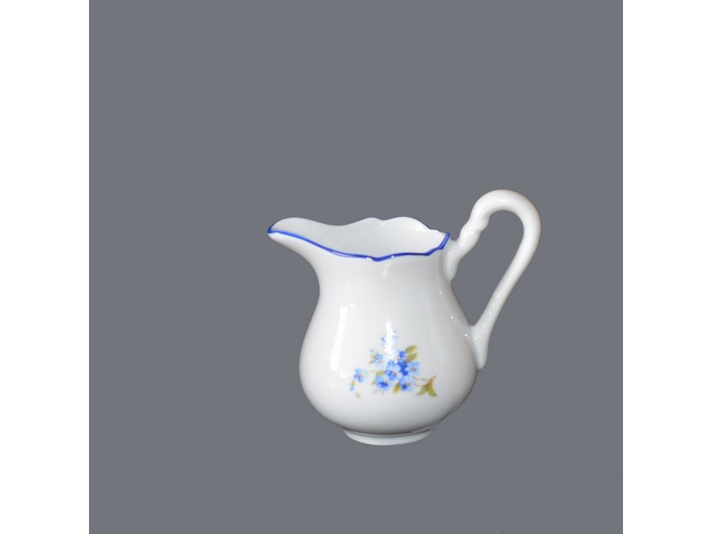 Milk glass pomněnka 0,16 l porcelain Dubí blue line