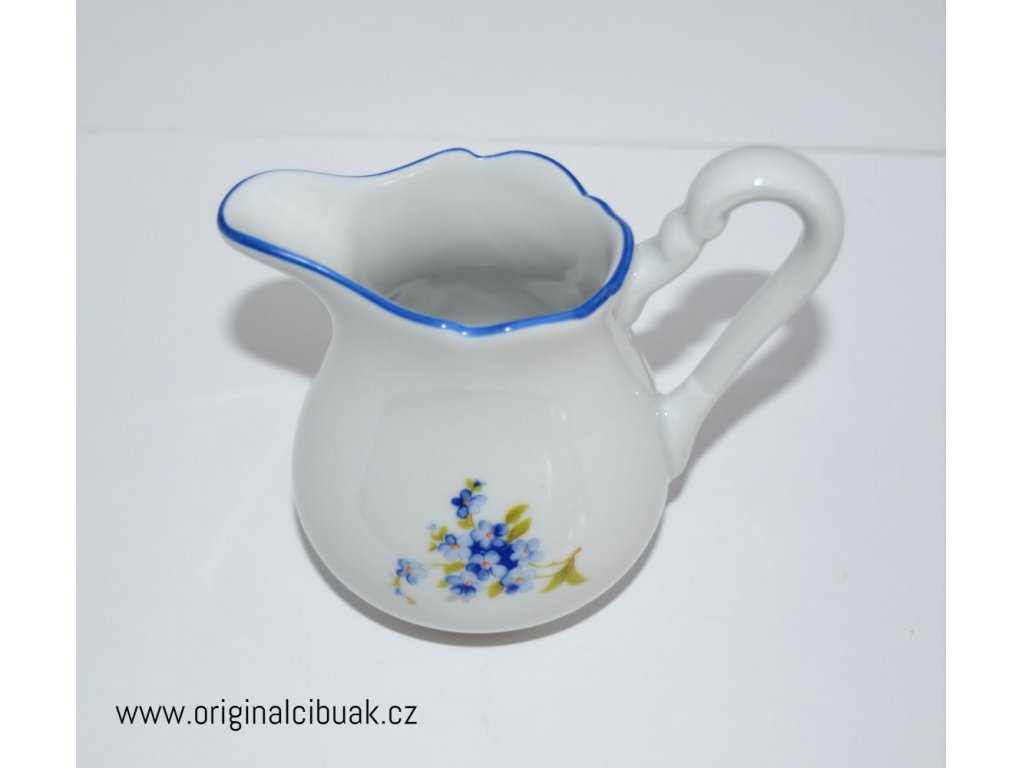Milk jug 0,16 l Pomneñky blue line original porcelain Dubí