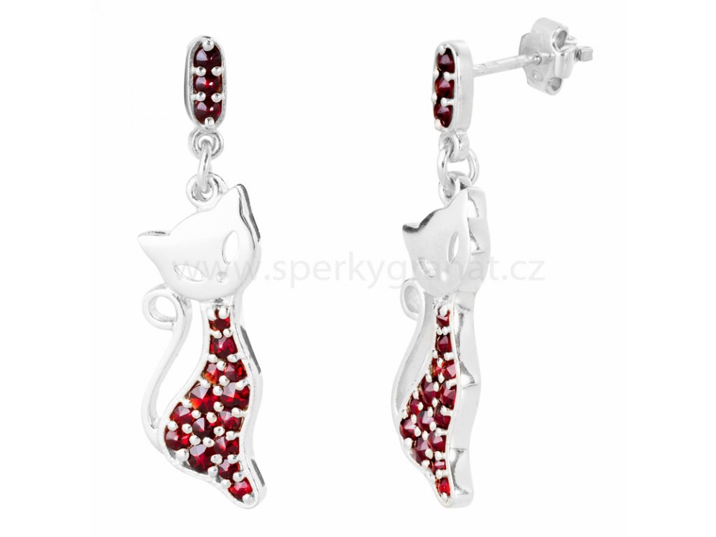 earrings Czech Garnet Turnov 13102345