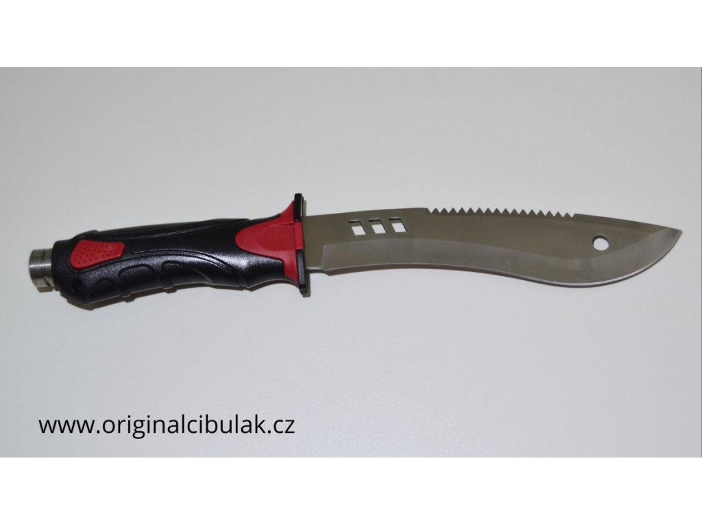 kuchynský nôž pevný lovecký nôž s čepeľou červený