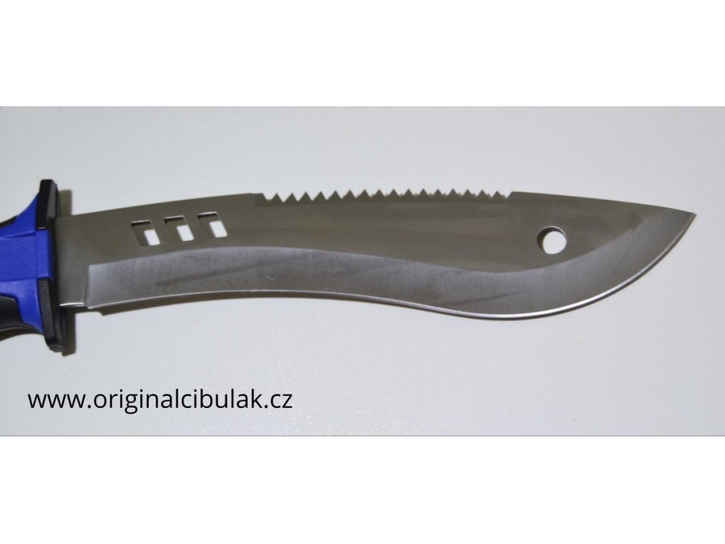 solid kitchen knife with blade blue