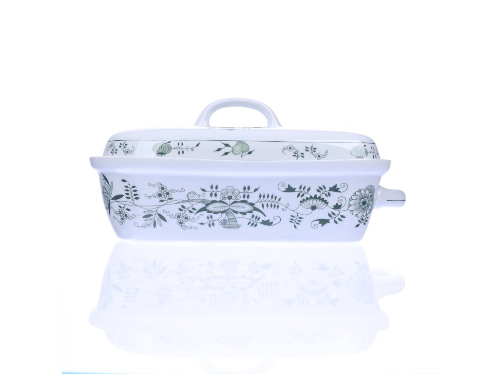 ZELENÝ Cibulák Pekáč veľký 36 x 19,5 cm x 18,5 cm 2,4 lOriginálny Český Porcelán Dubí 