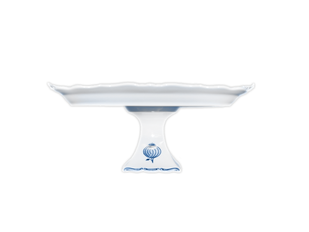 Zwiebelmuster Aida rectangular tray 45x25cm on a leg Original Blue Onion Pattern Bohemia from Dubi 