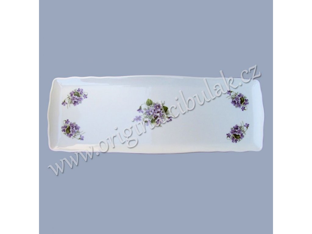 Tablett Quadrat violett 45 cm Porzellan Dubi violett Linie
