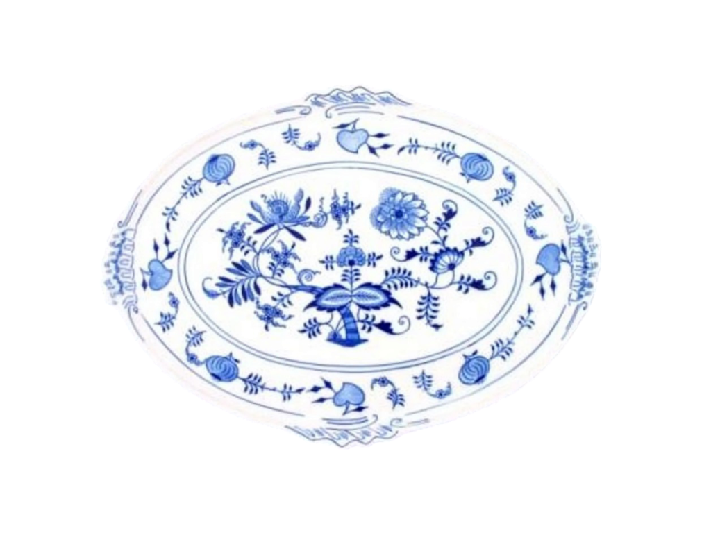 Zwiebelmuster Ovales Tablett 42cm Original Bohemia Porzellan Dubi Karlsbader 