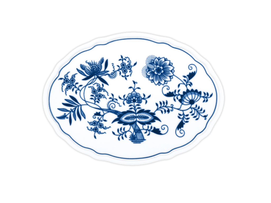 Zwiebelmuster Oval tray on legs 24.5cm 490g Original Blue Onion Pattern Bohemia from Dubi