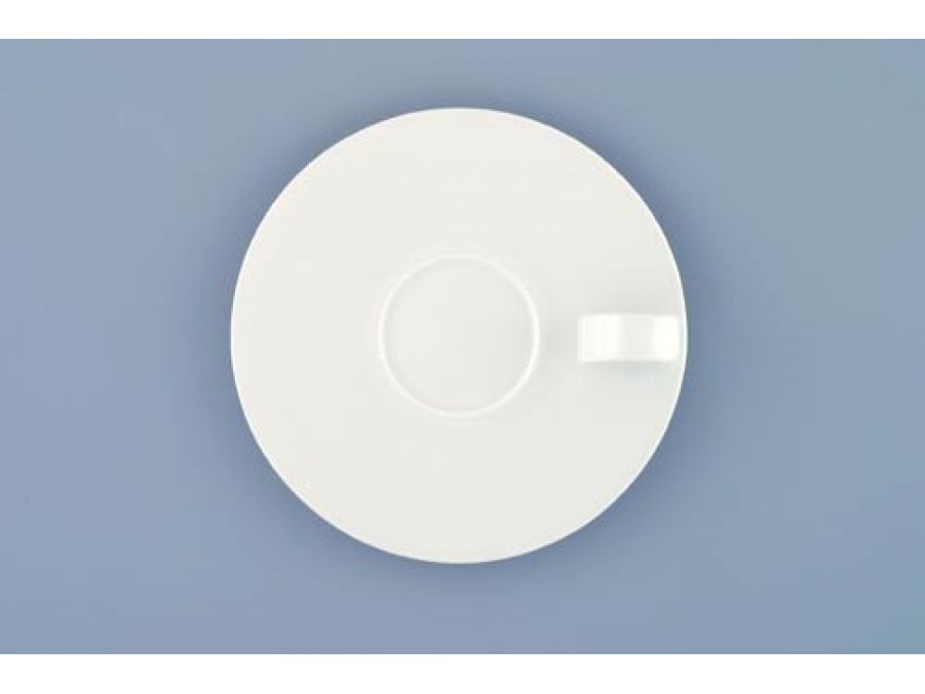 Podšálek Bohemia espresso 10cm 50g White design prof. arch. Jiří Pelc Český porcelán Dubí 2.jakost