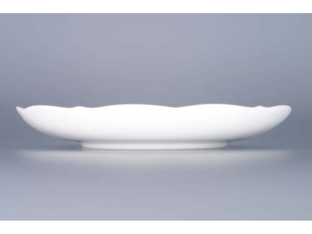 Saucer porcelain white broth, 17,5 cm Czech porcelain Dubí