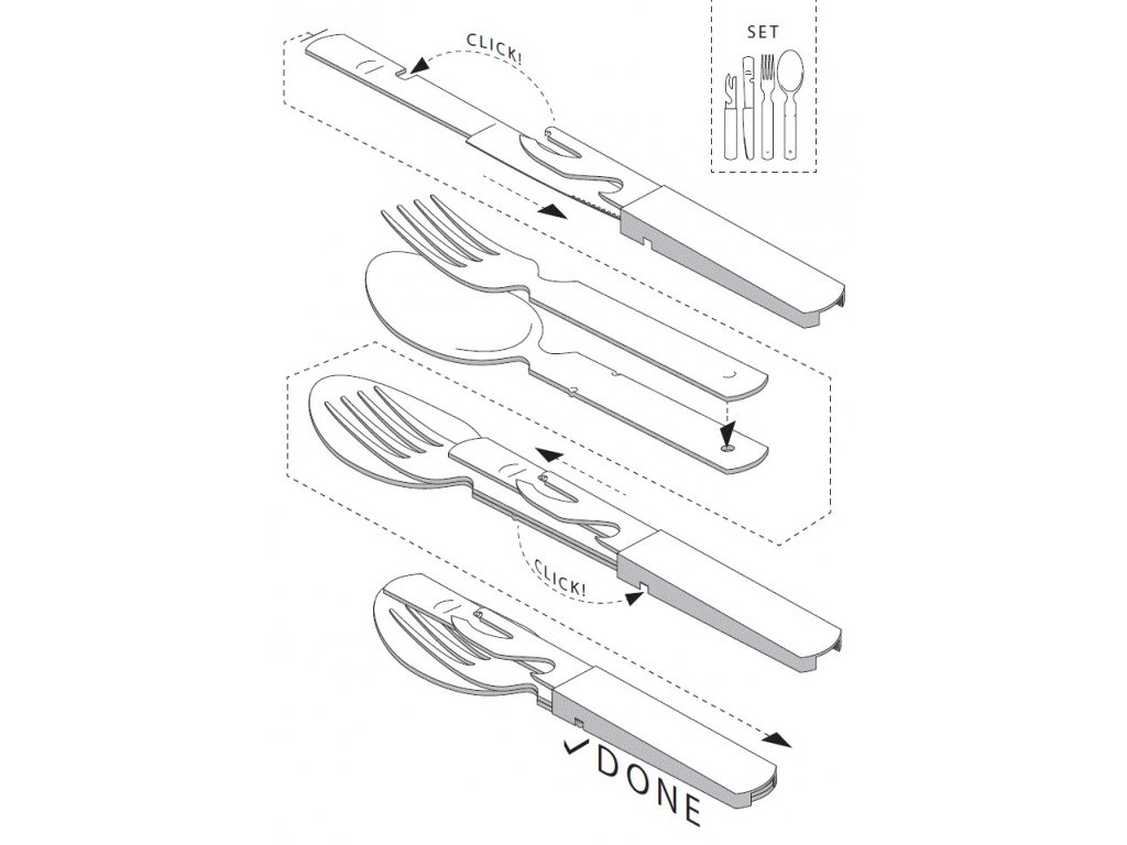 Feldbesteckset Army Toner 4-teilig 