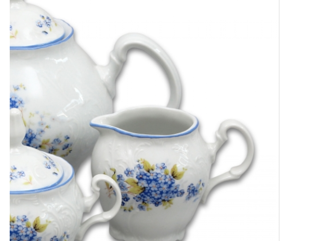 Nezábudky čajová súprava Bernadotte porcelán Thun 6 osôb 15 dielov český porcelán