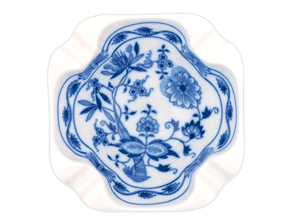 Cibulák Popelník čtyřhranný  12,5cm Originál Český porcelán Dubí 