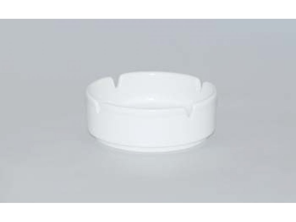 Popolník porcelánový biely reklamný 10cm guľatý   Český porcelán Dubí
