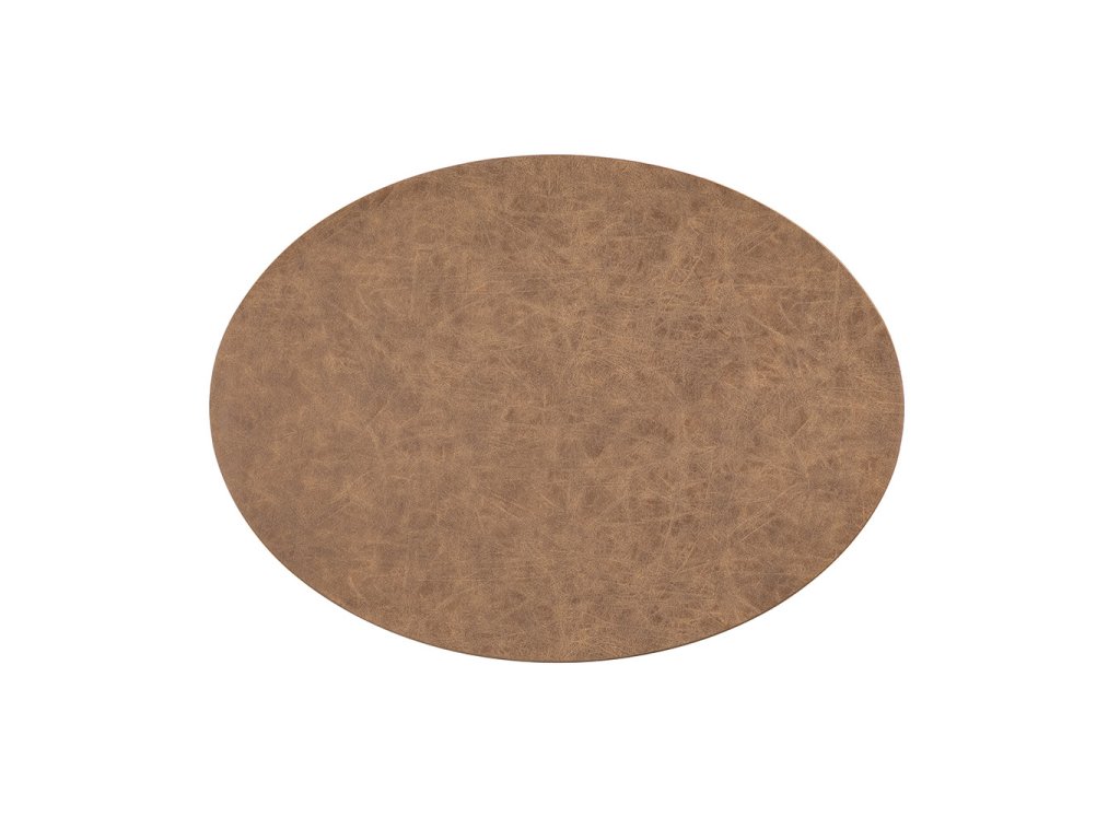 Oval placemat with a nut leather look