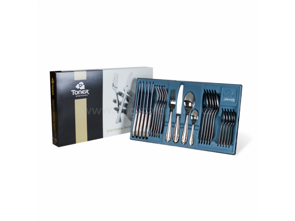 Cutlery set Classic Gold gilt for 6 persons 24 pcs Toner stainless steel