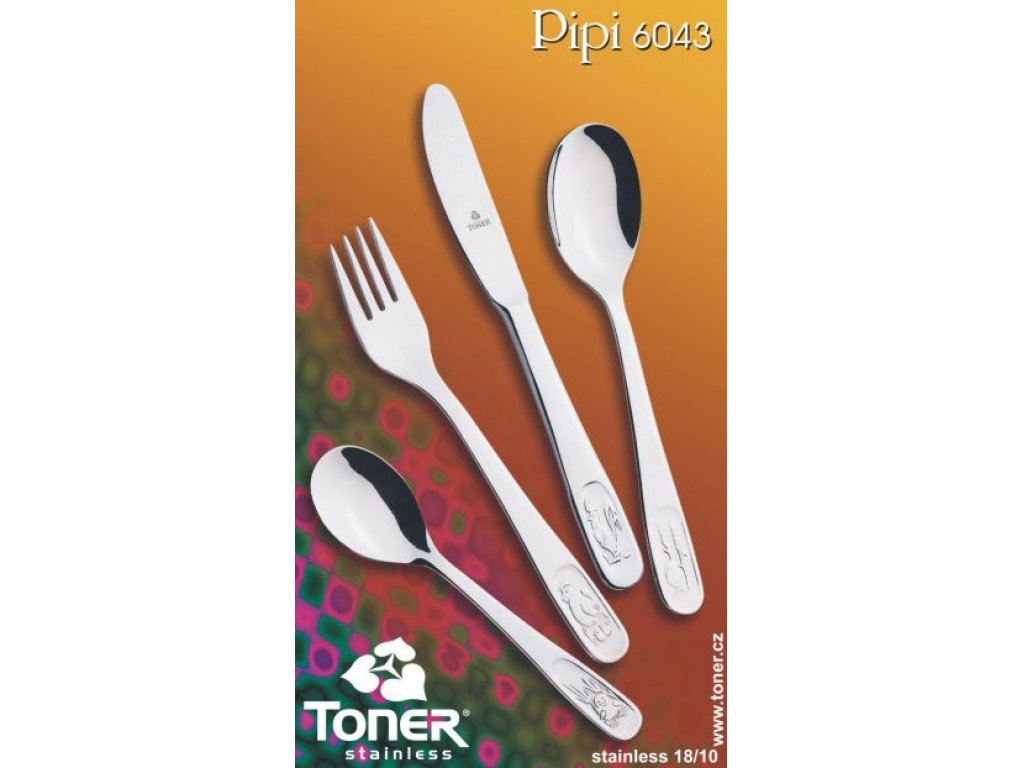 Cutlery TONER Pipi children's dining set 4 pieces for 1 person stainless steel4