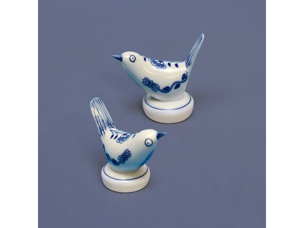 Zwiebelmuste Vogel III. 7,9 x 3,1 x 5,2 cm 0,030 g Original Bohemia Porzellan Dubi Karlsbader