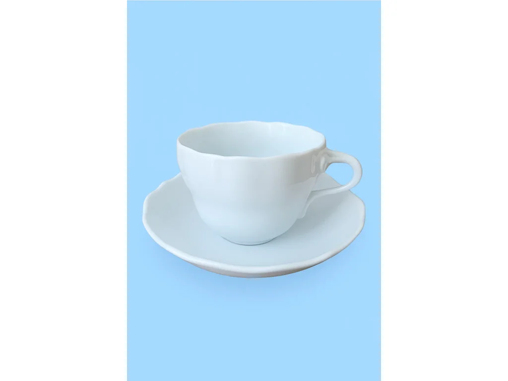 Šalek a podšálek B 0,2 L bílý český porcelán Dubí 2.jakost