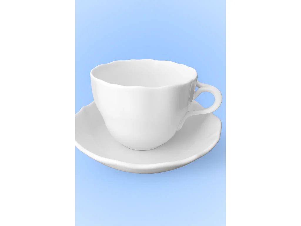 Šalek a podšálek B 0,2 L bílý český porcelán Dubí 2.jakost