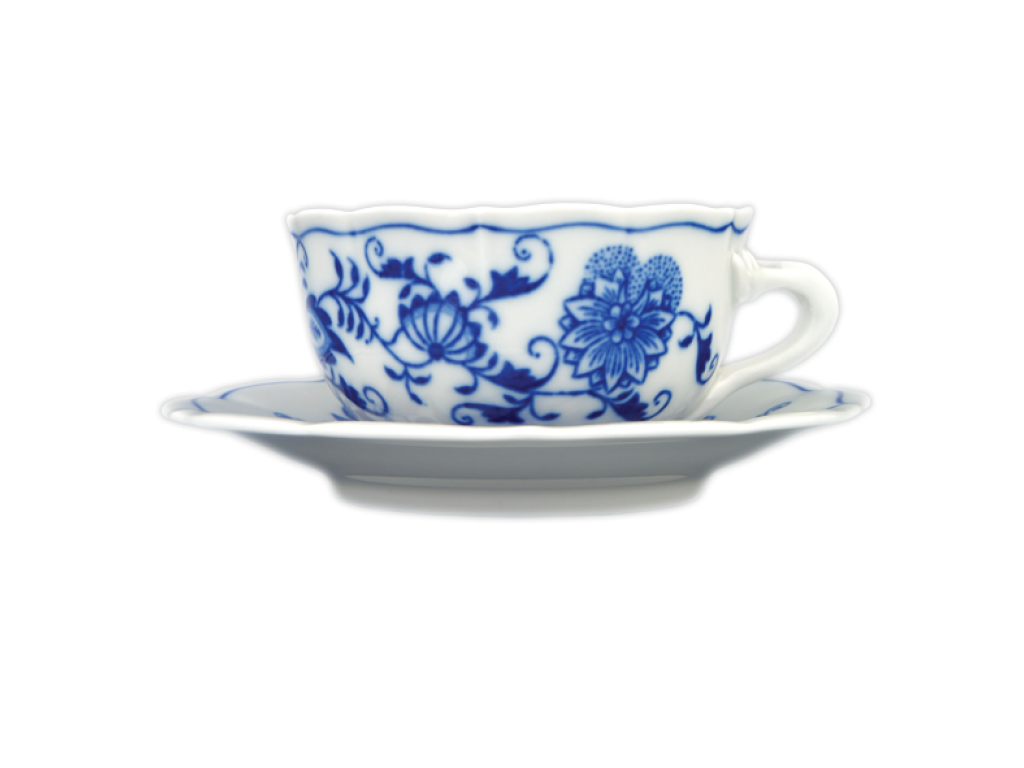 Cibulák Šálek čajový a podšálek  zrcadlový C/2+ZC/2  0,11l 200g Originál Český porcelán Dubí 