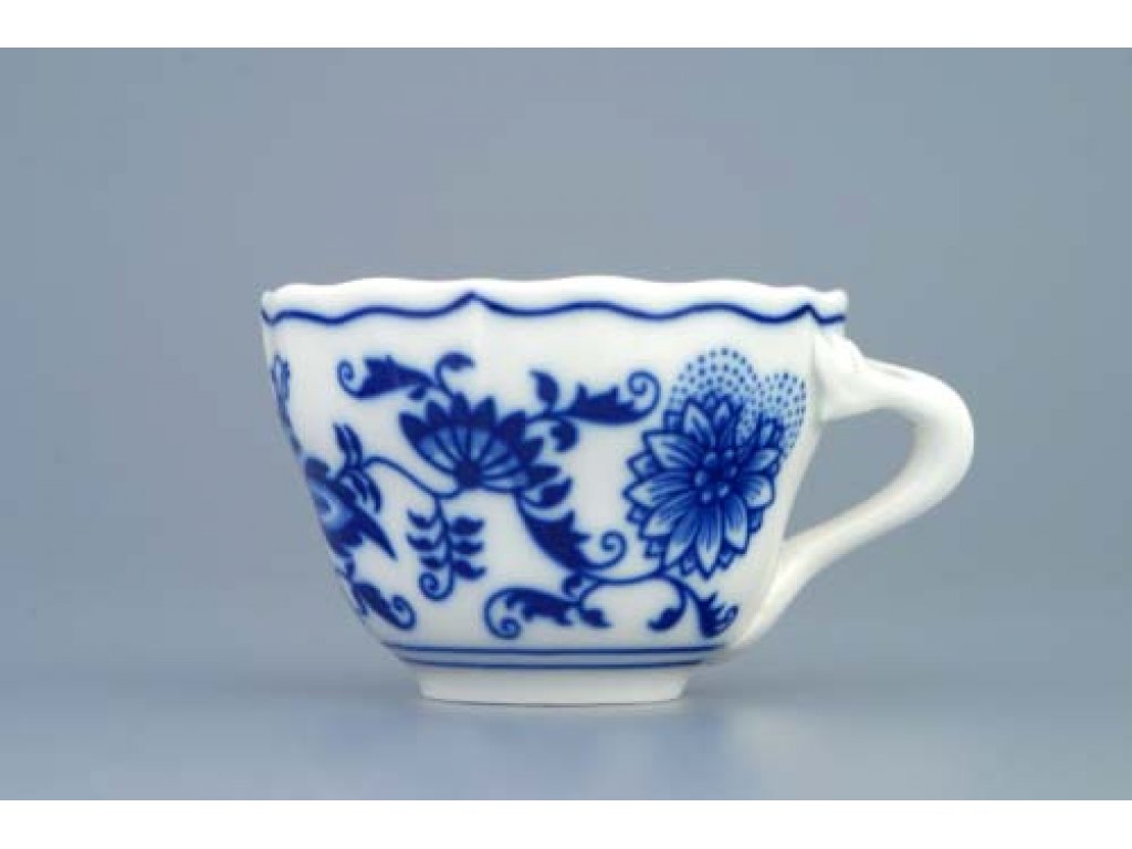 Zwiebelmuster Cup A wiith Saucer A 0.08L + 11cm, Original Bohemia Porcelain from Dubi