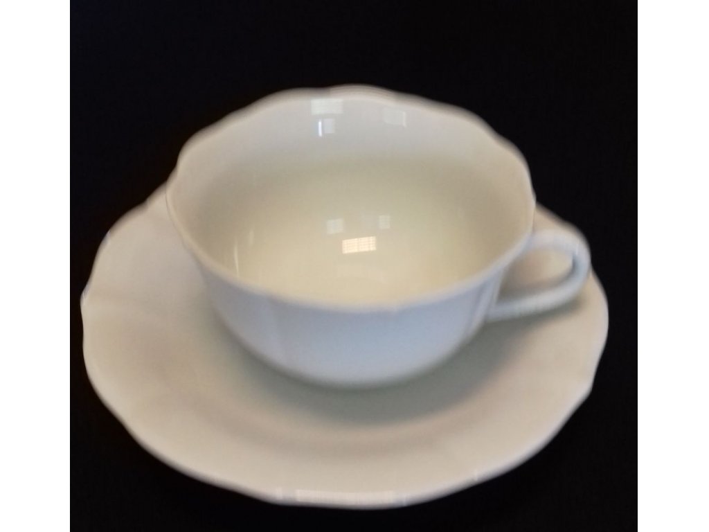 Cup and saucer 0,2 l white Czech porcelain Dubí
