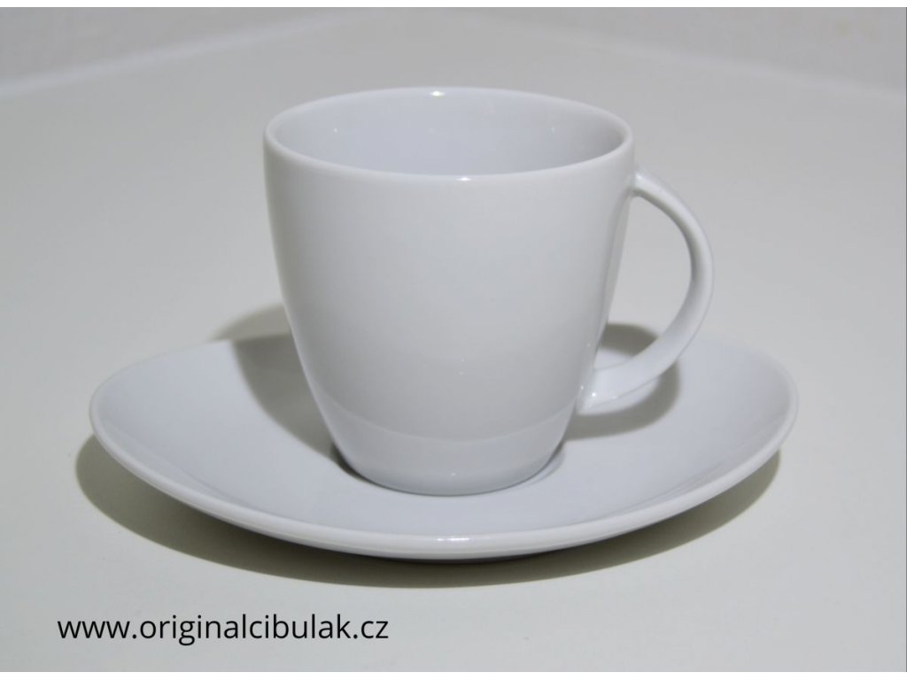 cup and saucer coffee 160 Loos white Czech porcelain Nová Role