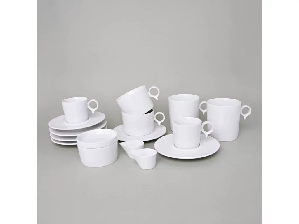 White cup and a saucer Reset cappuccino and tea 0,18 L Bohemia Porcellain