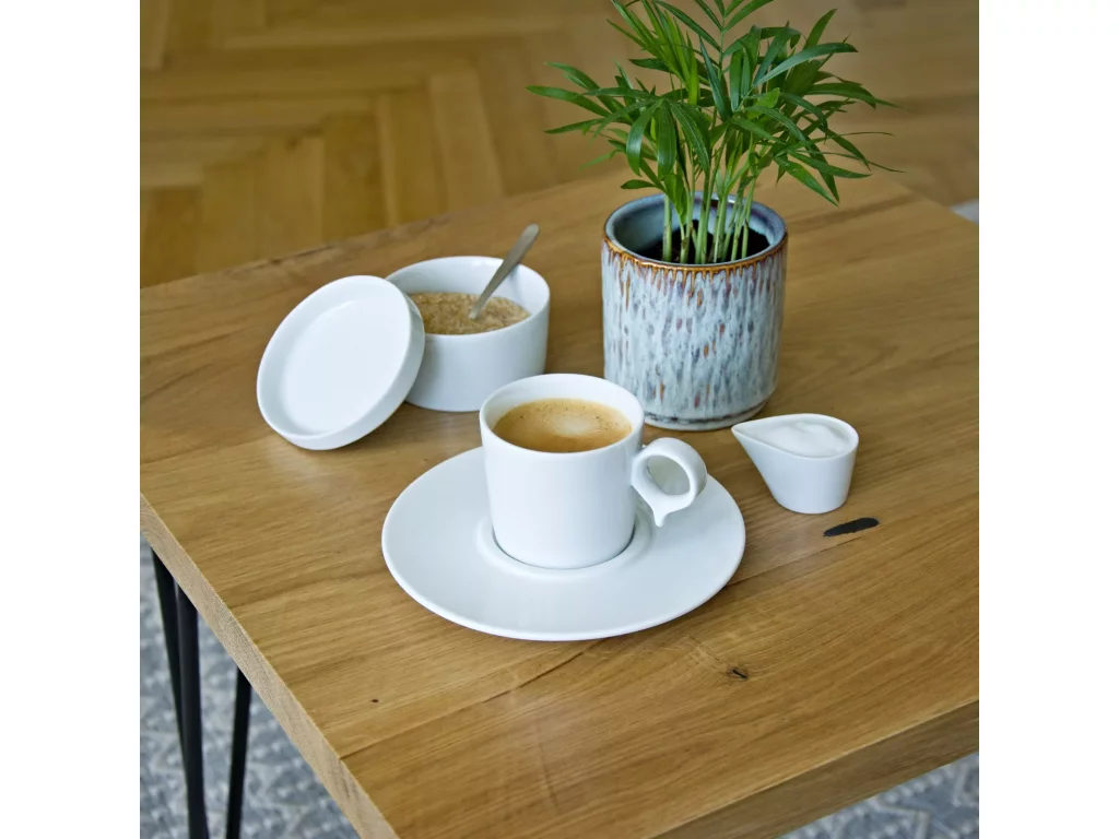 Šálka a podšálka Reset  capuccino a čaj biela 0,18 L Český porcelán a.s. Dubí 