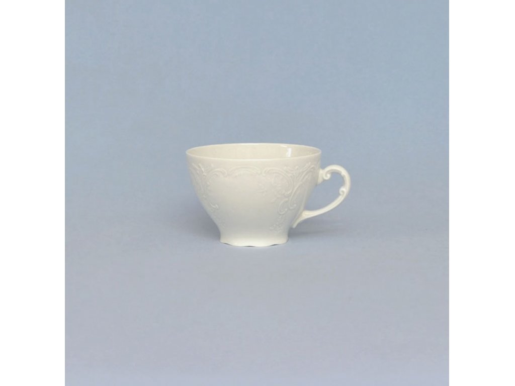 White porcelain tea cup Opera Czech porcelain Dubí