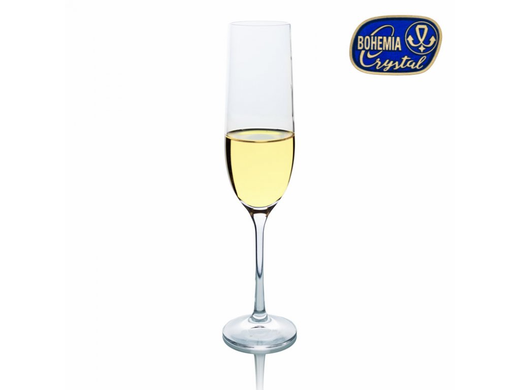 Poháre na šampanské a perlivé vína. Šampaň flauta Viola 190 ml. 6ks Crystalex CZ